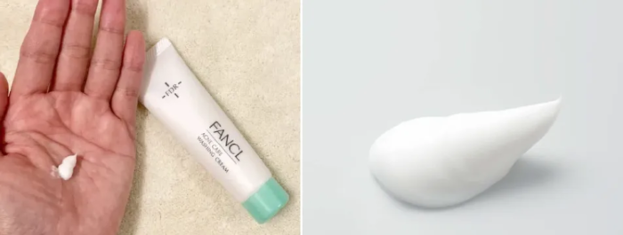 FANCLニキビ洗顔アクネケア-洗顔クリーム-実際の泡