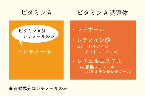 レチノール_ビタミンA誘導体の種類